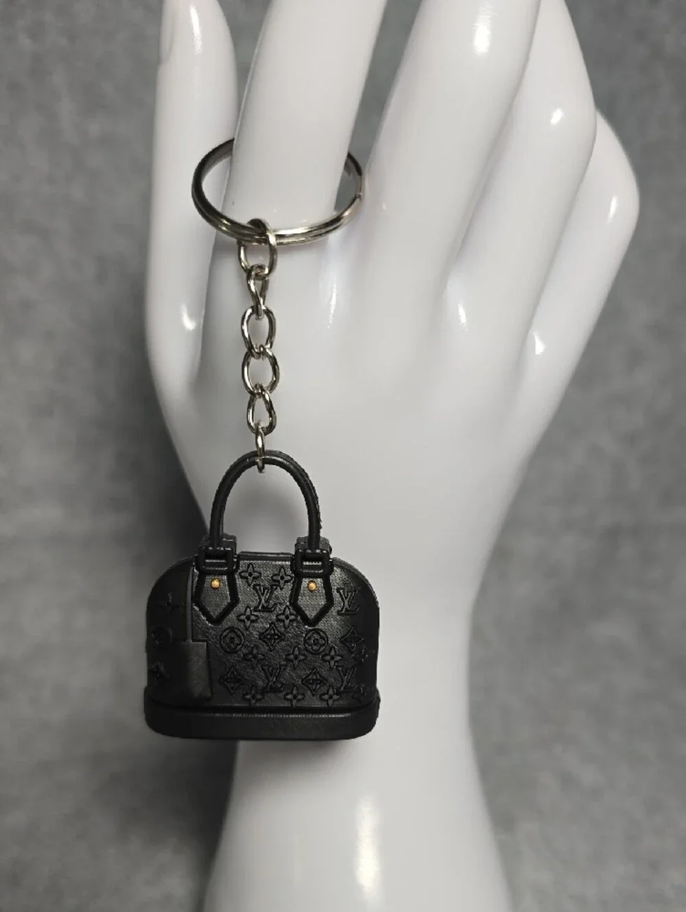 Mini Black Monogram Purse Keychain